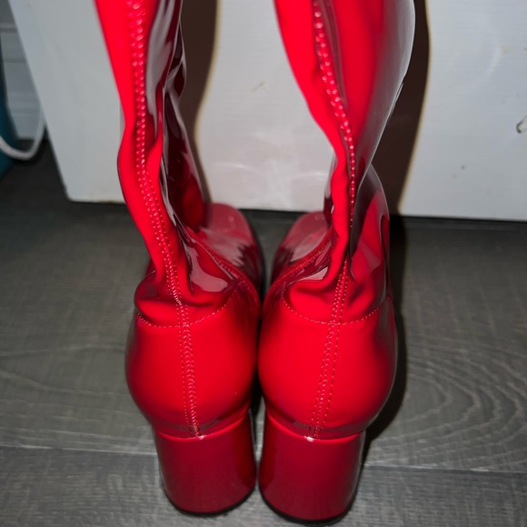 Ellie Brand Red Vinyl GoGo Boots Size 7 - Picture 8 of 14
